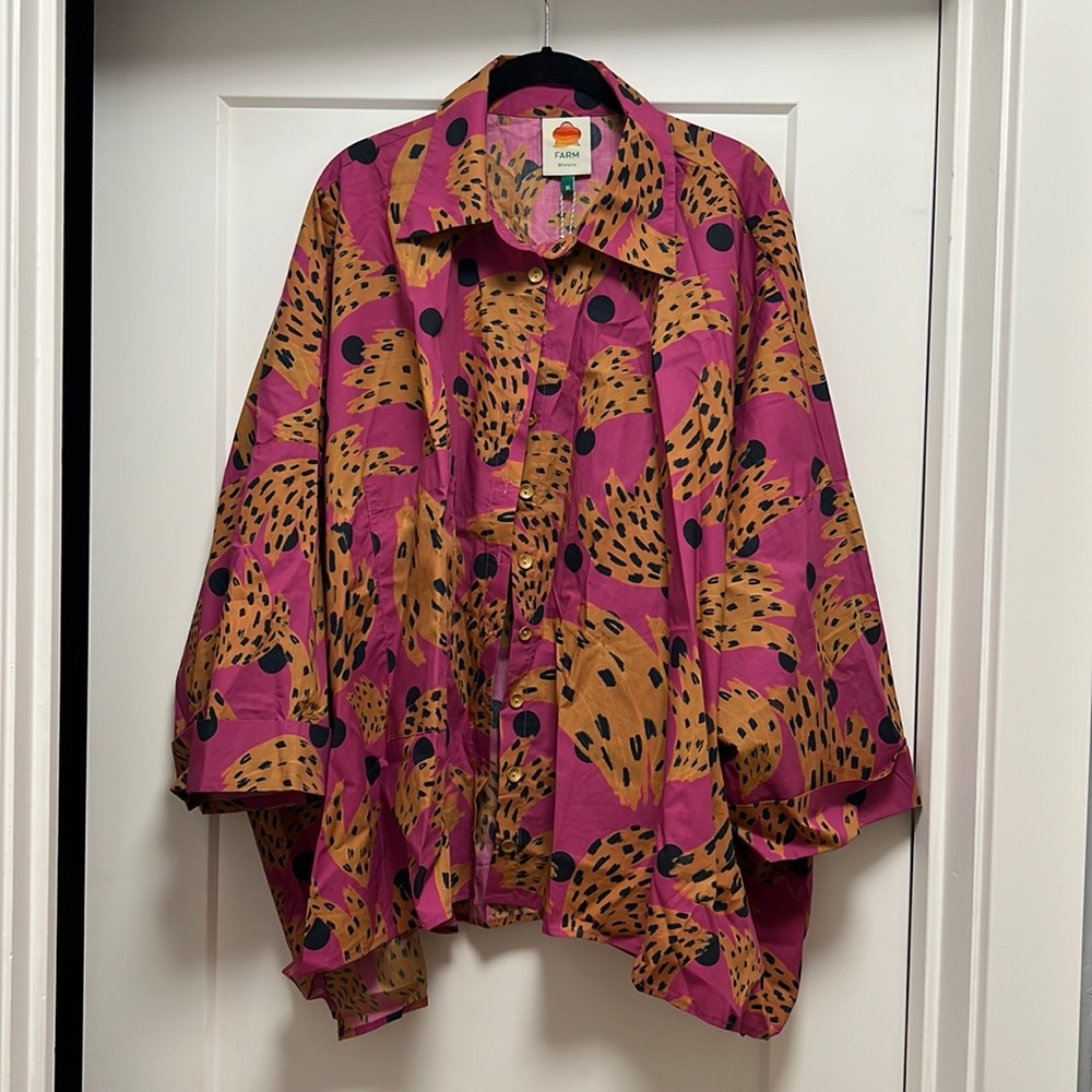 NWT Size XL Farm Rio button down in banana print